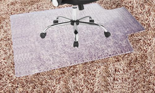 TUKA-i-AKUT 90x120cm Alfombrilla Protectora para Alfombras, Alfombrilla de Silla con Anchor, Protectora de Suelo Alfombra, Esterilla con Anchor para Piso de Alfombra, Transparente Lechoso, TKD4012