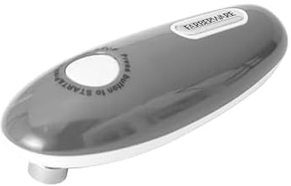 Farberware Compact Battery Operated Hands-Free Automatic Can Opener for any Size Can with Magnet to Safely Remove Lid, Seamless Opening Decreases Sharp Edges for Easily and Safely Opening Cans, Gray