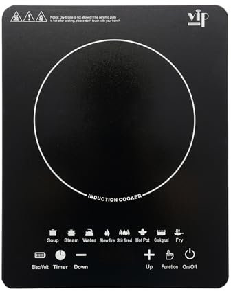 Intelligent Induction Hob 2200W, Portable Induction Cooker - Single Cooking Zone with 8 Power Levels, Induction Hob with LCD Display, Sensor Touch Control, 3-Hour Timer