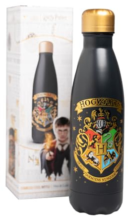 Grupo Erik Botella Harry Potter - Botella agua acero inoxidable Termica Hogwarts 500ml - Harry Potter Regalos (Termo agua) | Water bottle con tapon hermético y Aislamiento Doble pared Frio/Calor