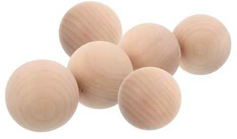 JOINPAYA 6pcs Beech Wood Croquet Balls Unfinished for Backyard Lawn Games Outdoor Family Fun DIY Crafting Painting Accessories