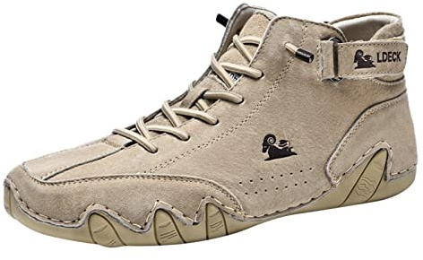 Scarpe da uomo in pelle, a piedi nudi, impermeabili, in pelle scamosciata, per attività all'aperto, ergonomiche, barefoot, scarpe da trekking, piedi larghi, impermeabili, 011 kaki, 43 EU