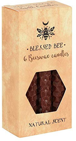 Majestic Brown Beeswax Spell Candles - 11cm x 5.5cm (Pack of 6) - Long-Lasting & Vibrant Decor, Magical Ambience – Perfect for Home & Office