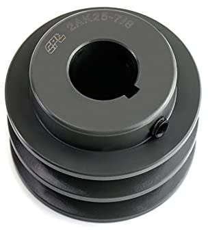 QWORK 2AK2578 Double Groove Pulley/Sheave, 2.55OD 7/8 Bore, AK Fixed Bore Pulley, for A, 3L & 4L (A & AX) V-Belts, Cast Iron
