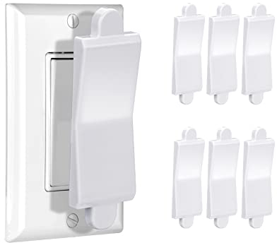 Lichtschalterabdeckung, Lichtschalterschutz, Lichtschalterblocker, Lichtschaltersperre, Schalterabdeckungsschutz, kindersichere Lichtschalter-Abdeckung (Weiß, 1 Stück) (6, Weiß)