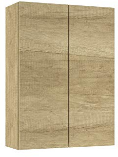Baikal Armoire d'appoint Multi-usages, idéale pour la Salle de Bain ou Les Petits espaces. Meuble Facile à Installer. Mélamine 16 mm. Meuble monté 2 Portes Nature