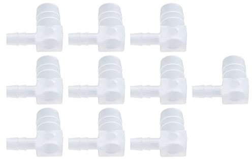 Cosiki Gartenschlauch-Winkel 90, Gartenschlauch 90-Grad-Winkel 10 Stück Kunststoff-Schlauchverbindungen Widerhaken-Reduzierstücke L-Typ 90-Grad-Winkelrohrverbinder (Ellenbogen 12 * 6MM)
