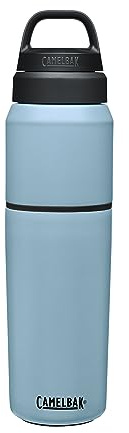 CamelBak MultiBev Water Bottle & Travel Cup – Vacuum Insulated Stainless Steel - Dusk Blue - 22oz Bottle & 16oz Cup