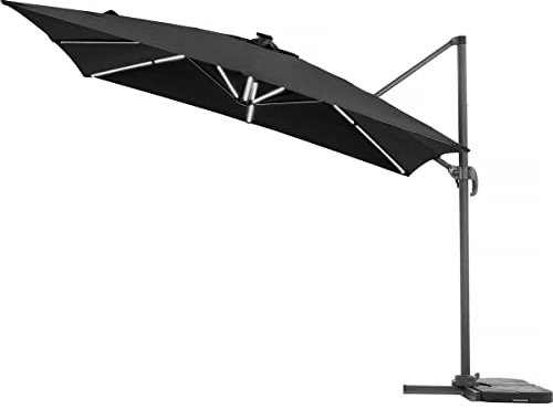 Habitat et Jardin Parasol déporté avec LED - Sun 4 Luxe - 3 x 4 m - Noir