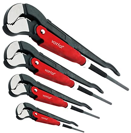 JOBIExtra Rohrzangenset 4 Stück Profi Rohrzange Eckrohrzange Rohrzange Wasserpumpenzange ZANGEN SET 1/2 1 1,5 2 Zoll