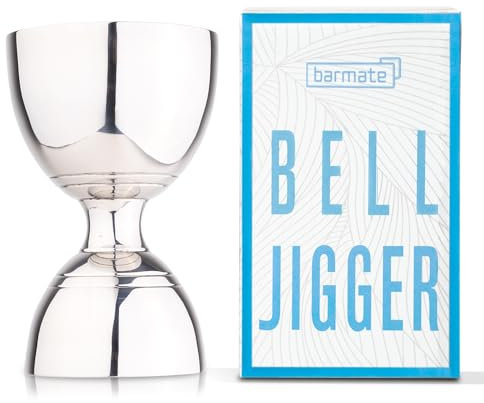 barmate Bell Jigger 2.0, Messbecher aus Edelstahl mit Füllstrichen max. 60/30ml, hochwertiges Barzubehör für den perfekten Cocktail