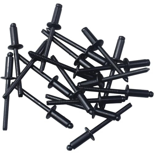 FDXGYH Blindnieten, Edelstahl, Schwarz, 4,8 x 12 mm, 50 Stück