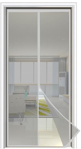 Cortina Mosquitera Magnética para Puerta Exterior con Imanes, Mosquitera Cortina Puerta Magnetica Imantada - (70x200, Gris)