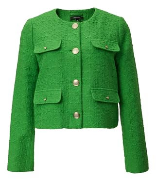 Comma Kurze Bouclé-Jacke aus Baumwolle