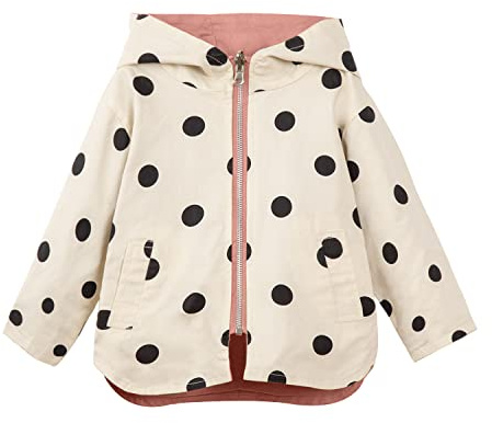 Mud Kingdom Baby Jackets Reversible Hooded Trench Coat for Baby Girls Full-Zip Polka Dots Outerwear Pink 18-24 Months