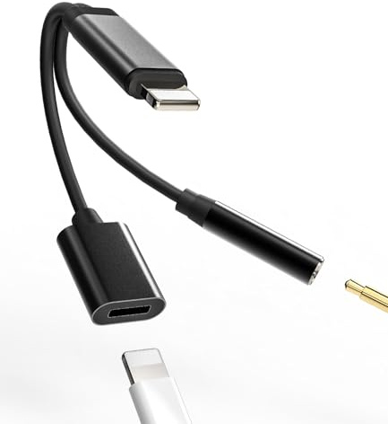 Adattatore 3,5mm Cuffie Audio Jack A Lightning(2 in 1)Cavo AUX Per IPhone 14 13 Ricarica Adapter Per Apple MFI Certified Caricatore Auricolari Accessori SDoppiatore Lighting Per iPad Headphone ip-HJFX