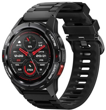 Mibro GS Active-Laufuhr GPS mit 1,3 AMOLED, Sportuhr 5ATM Wasserdicht 150+ Sportmodi, Smartwatch Damen Herren mit Herzfrequenz, Navigation, Radfahren Skifahren Schwimmen