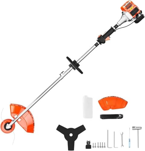 K2 STORE Decespugliatore 2 in 1 a Scoppio 52cc – Con Testina a Doppio Filo e Lama a 3 Denti per Giardinaggio e Pulizia del Verde