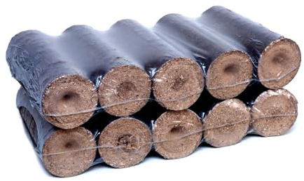 HOLZBRIKETTS NESTRO 100% Eiche, 20 kg (2 Packungen je 10 kg) – Premium Hartholz Briketts für Kamin & Ofen – Runde Briketts aus Brennholz – Hohe Wärmeleistung, Lange Brenndauer.
