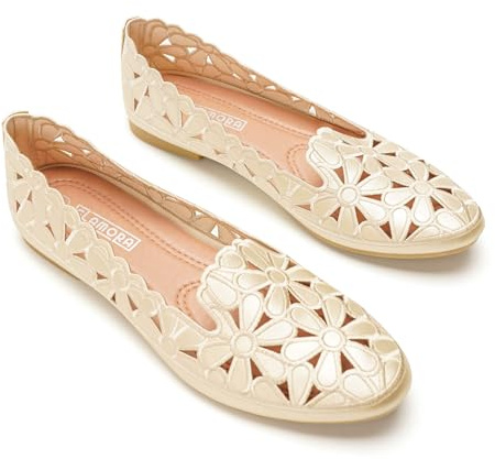 Ballerine Donna Traforate Eleganti Punta Affusolata Scarpe Basse Donna Comfort Morbide Traspiranti Ballerine Estive Leggere Calzata Piccola Antiscivolo Pianta Stretta
