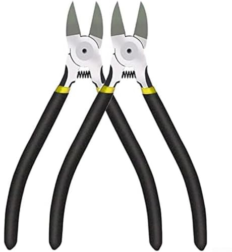 Honseadek Taglierina laterale di precisione per filo da 15,2 cm, con manico ergonomico antiscivolo, struttura ad alta durezza e cesoie a molla per lavori artigianali