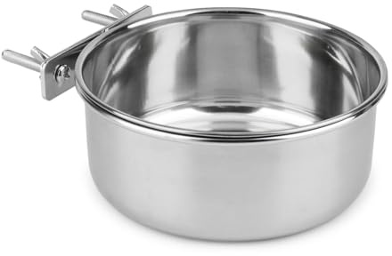 Stainless Steel Food Water Bowl For Pet Bird Crates Cages Coop Dog Cat Parrot Bird Rabbit Pet (Small:10cm *5cm, 3.93 * 1.97inch)