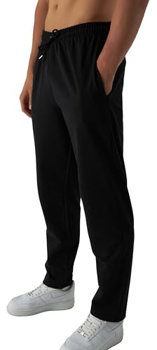 Smith & Solo Smith Solo Jogginghose Herren Jogger Männer Modern Baumwolle Jungen Slim Fit Freizeithose Sporthose Training, M, Schwarz / Gerade