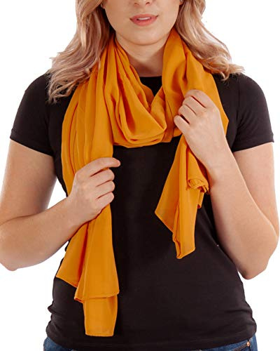 Bufanda para mujer PRIMAVERA Bufandas y Chales Pañuelo Pashmina de Gasa para Verano Primavera Todo el Año XXL Pañuelo Mujer Pañuelo Multifuncional Estola Toallitas de Gasa, ocre, 170 x 70 cm