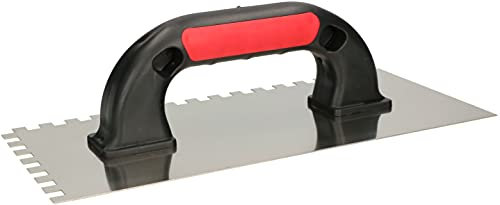 KOTARBAU® Llana dentada de acero inoxidable, 8 x 8 mm / 270 mm, Paleta de alisado con mango de plástico, Peine de diente para colocación de baldosas, Espátula Dentada, Alisadora para azulejos