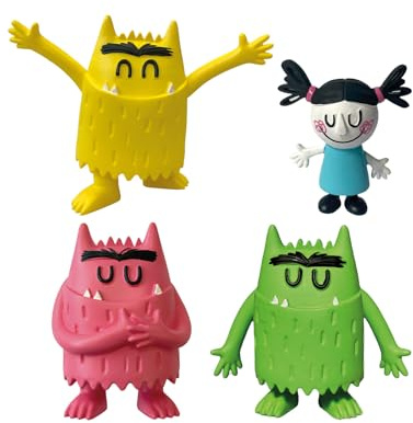 Comansi, The Colour Monster Figures, The Colour Monster Toys, Designed to Help Young Children Manage their Emotions, Special Hand-painted Figures (Happiness, Nuna, Love, Calm, 4 Pieces)