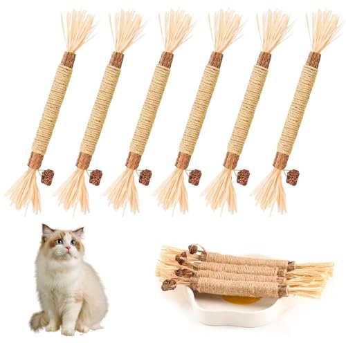 TXS GETRICH 10 Stück Katzenminze Stick, Katzenminze Sticks Katzenminze Spielzeug Knabberstangen Katze Zahnpflege Spielzeug für Katzen Helfen Bei Zahnstein & Mundgeruch Gesund Hygiene Zahnpflege