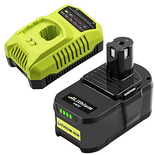 Batterie pour Ryobi 18V 5.5Ah Catastro Lithium-ION Remplacement Compatible pour Ryobi Batterie P108 P107 P122 P104 P105 P102 RB18L50 RB18L40 RB18L25 RB18L15 RB18L13 avec LED indicateur