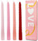 Topsics Bougies chandelles, Lot de 4 bougies coniques dégradé rouge, spirale Bougies Coniques, Hauteur 25 cm, rouge -Mix, cadeau pour la Fête des Mères