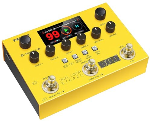 NU-X - Pedale Stereo Dual Loop | Looper Multi-Effetti per Chitarra, Basso e Voce con Drum Machine, Registrazione USB, MIDI e Footswitch per Performance dal Vivo