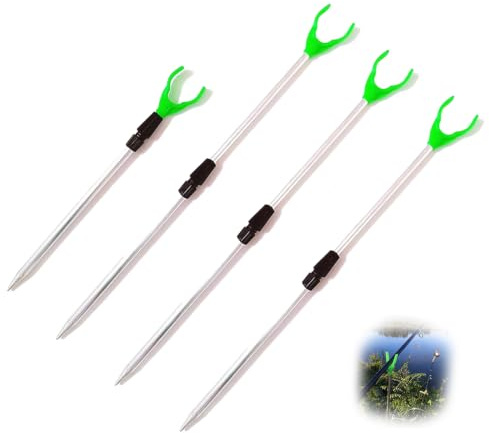 4Pcs Fishing Rod Holders Adjustable Bank Sticks U Rest for Shore Fishing