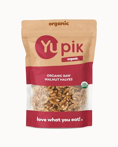 Yupik Organic Raw California Walnuts, Halves, 2.2 lb (35.2 oz), Kosher, Gluten-Free, Non-GMO, Vegan, Half Nuts, Unsalted, Unroasted, Source of Omegas, Healthy Snacks, Ideal for Baking & Cooking