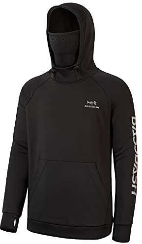 Bassdash Felpa con Cappuccio Hoodie in Pile da Pesca da Uomo con ghetta per Il Collo Felpa da Resistente all'Acqua FS18M