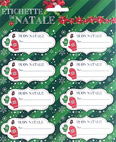 Grupo Erik: Etichette Natalizie Adesive Buon Natale | Pack 16 Etichette adesive per Natale in italiano, da usare come etichette regalo natale per personalizzare regali o etichette regali natale