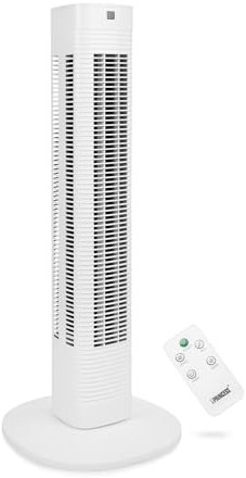Princess Quiet Tower Fan, Under 15dB on night mode, 80cm high, 3 Speeds, 3 Modes, Oscillation 80°, 8H timer, Remote Control, Controllable via app, White