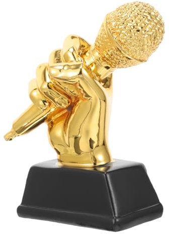 SUPVOX Premio Musicale Microfono in Resina Decorativo, Riconoscimento Canoro Leggero e Resistente, Premio per Adulti per Concorsi e Gare di Canto