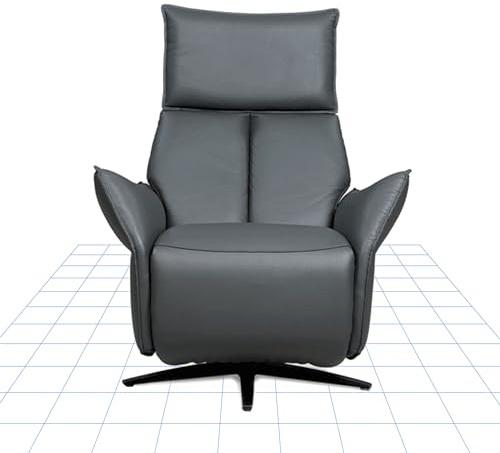 FLEXISPOT Elektrischer Relaxsessel, Leder Sofa mit Dual-Motor, Liegesessel im Wohnzimmer mit USB, verstellbar und drehbar (GRAU)