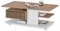 Stella Trading Ally Couchtisch auf Rollen in Artisan Eiche Optik, Weiß - Mobiler Sofatisch mit Schublade für Ihr Wohnzimmer - 110 x 44,5 x 60 cm (B/H/T)