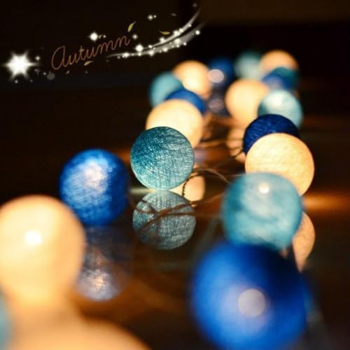 HOTUT Ghirlanda Luminoso Cotone LED, 3,3M 20 Sfere Cotone LED Catena Luminosa Interno, Catena di Luci a LED per Interni, Alimentazione USB, Ghirlanda Fata di Luci per Natale Festa Matrimonio Vacanze