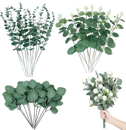RXKFIGX 30PCS Artificial Plants Eucalyptus Decoration, Natural Eucalyptus Dried Flowers, Eucalyptuses Leaves, Dried Eucalyptuses Artificial Plant Branches for Bouquet, Wedding Parties, Party, Home