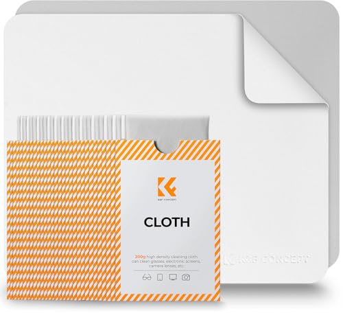 K&F CONCEPT Glasses Cleaning Cloth | Premium Microfiber Cleaning Cloths, Lens Cleaning Cloth for Camera Lenses, Eyeglasses, Screens, Cameras, Tablets -Washable, 30 Pack, 6 x 7 inches (15 x 18 cm)