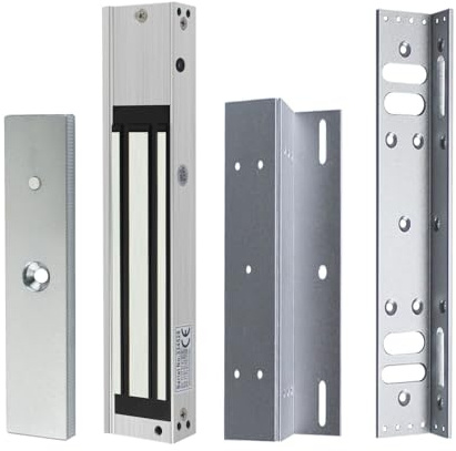 YAVIS Cerradura electromagnética impermeable DC 12V, 280KG/600LBs, superficie cepillada, modelo NC, soportes Z & L incluidos, ideal para sistemas de control de acceso