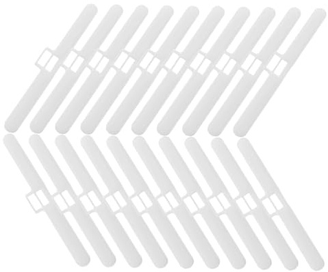 LOORGVEL Soportes para Persianas Verticales Accesorios Fáciles de Usar de Plástico Blanco, 20 Unidades para Colgar Lamas en Sala o Habitación para Cortinas Verticales
