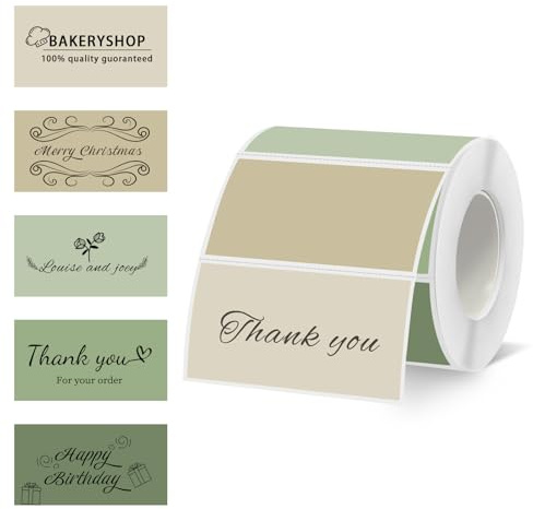 Starboling 2x1 Thermal Labels,Address Barcode Self-Adhesive Thermal Printer Stickers for Logo Design,Name/Price Tag,Address（Green Gradient）