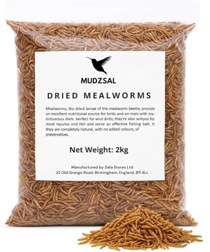 Premium Mealworms for Wild Birds – Natural High-Protein, High-Energy Feed, Mess-Free Food for All Bird Species (2Kg)