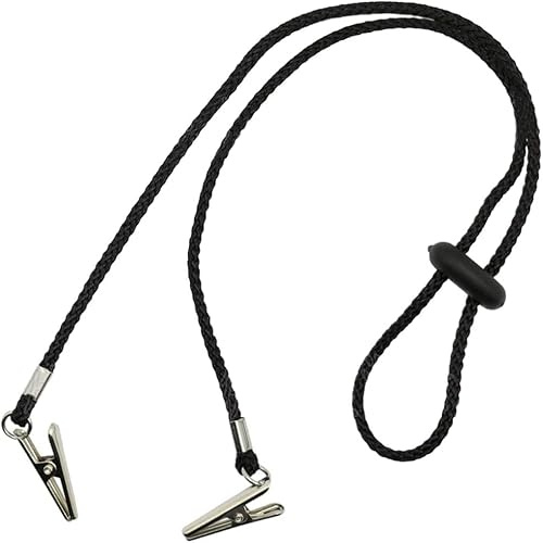 Clip per tovaglioli regolabile, clip per bavaglino regolabili nere portatovaglioli, catena da collo per portatovaglioli per adulti, accessori da cucina